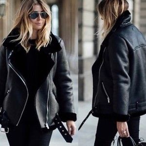 Zara Aviator Black Jacket